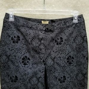 Caslon Floral Print Black & Grey Pants